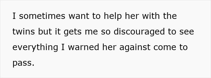 Text image expressing dad's struggle to assist wife with twins due to feeling discouraged.