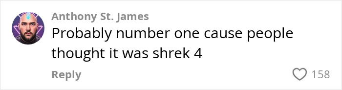 Comment criticizing Amy Schumer's new movie on Netflix with humor, receiving 158 likes.