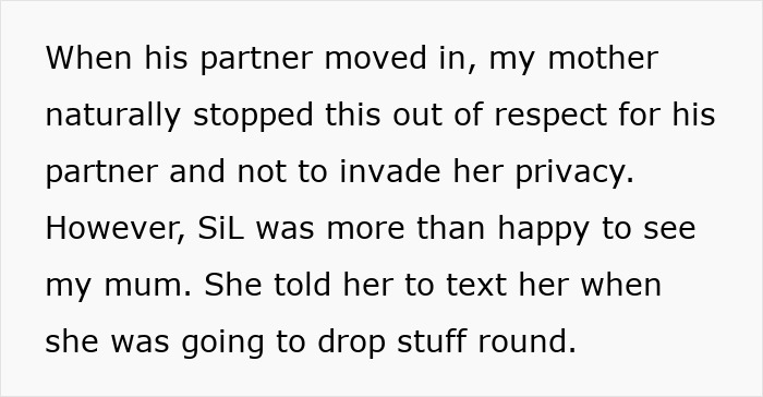 Text about MIL respecting privacy, SIL welcoming her, requesting texts before visits. Text about MIL respecting privacy, SIL welcoming her, requesting texts before visits.