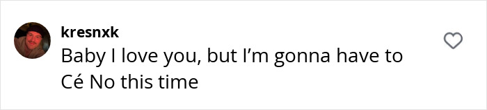 Comment critiquing Beyonc&eacute;'s new perfume ad saying, "Baby I love you, but I&rsquo;m gonna have to C&eacute; No this time.