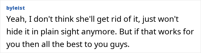 Comment discussing a guy's relationship and a creepy box in girlfriend's wardrobe.