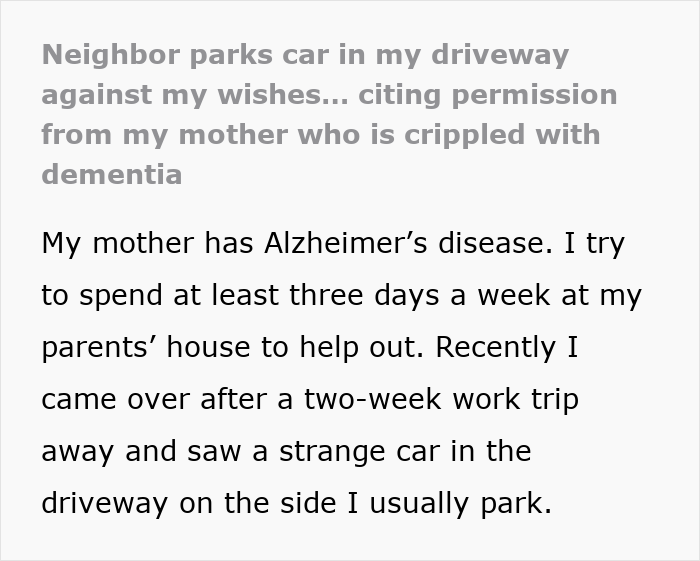 Entitled Neighbors Take Advantage Of Woman With Alzheimer&rsquo;s To Take Over Her Driveway, Regret It