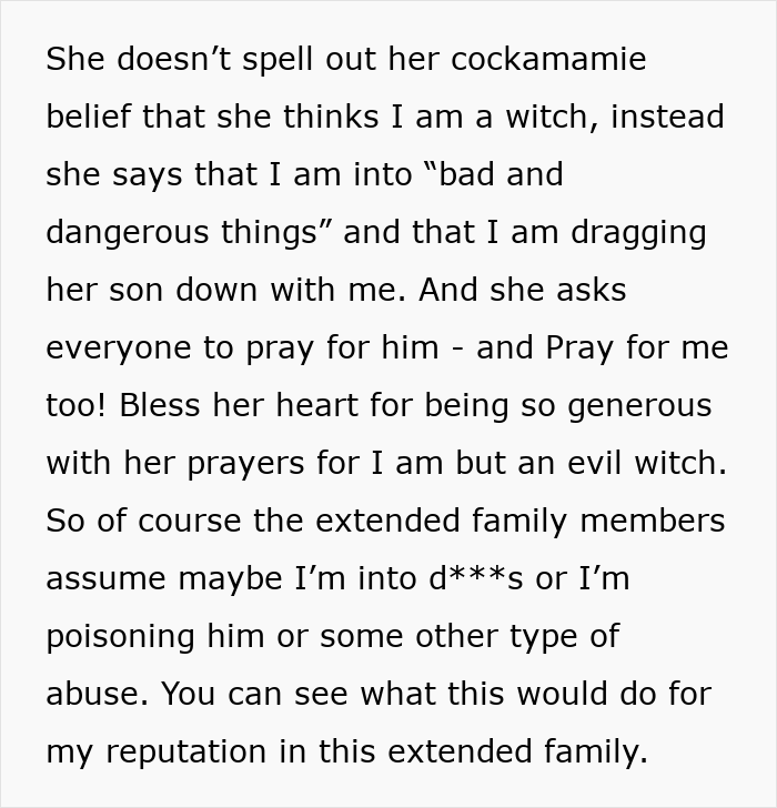 Text describing a conflict involving a religious MIL calling DIL dangerous due to Halloween costume. Text describing a conflict involving a religious MIL calling DIL dangerous due to Halloween costume.