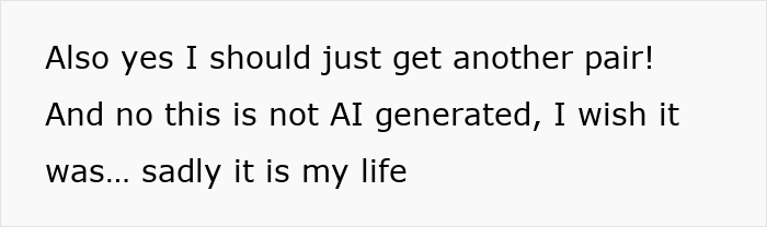 Text expressing a personal situation with a humorous tone about needing new headphones not being AI-generated.