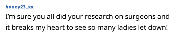 Comment expressing concern about women’s experiences post-procedure. Comment expressing concern about women’s experiences post-procedure.