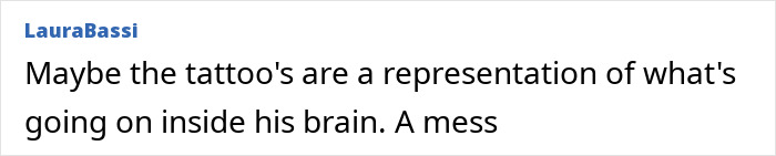 Comment by LauraBassi speculating on the meaning of Brad Pitt's tattoos.