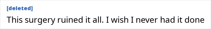 Text from women sharing regret after procedure on designer genitals. Text from women sharing regret after procedure on designer genitals.