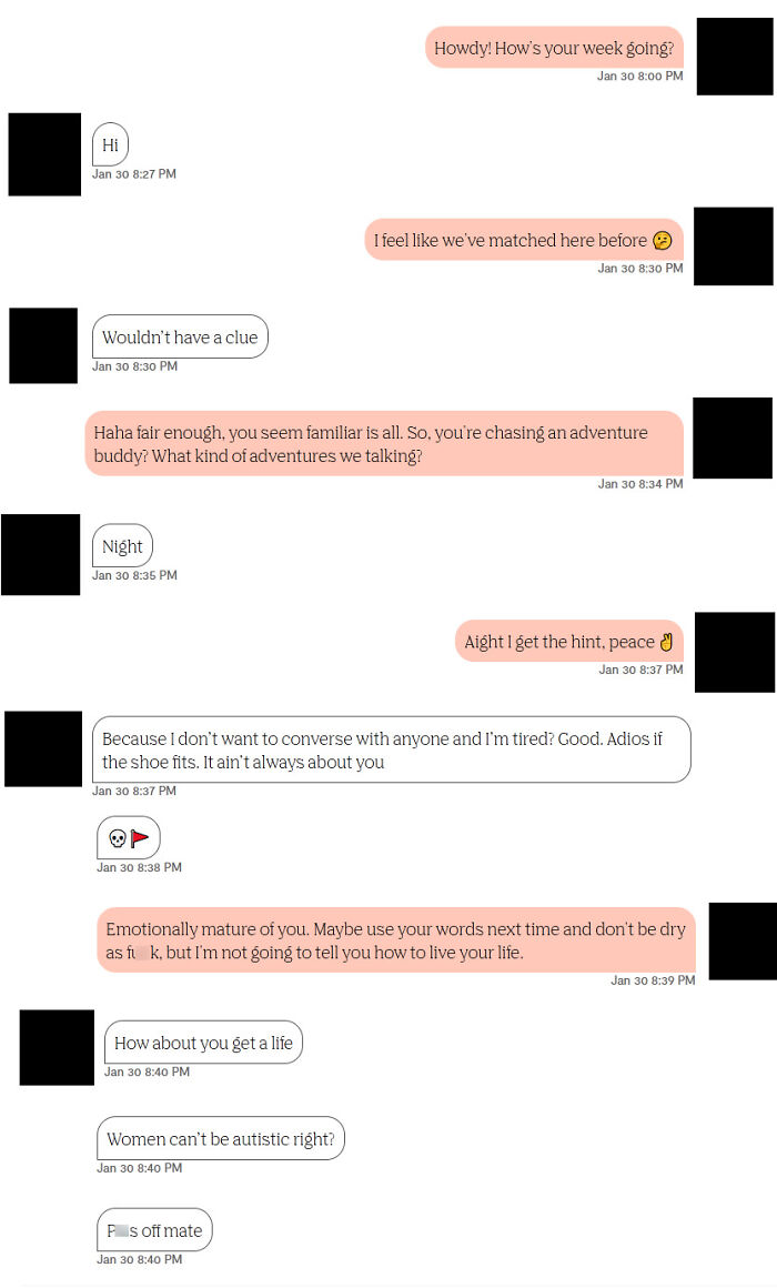 Text conversation highlighting women needing a reality check through humorous and candid exchanges.