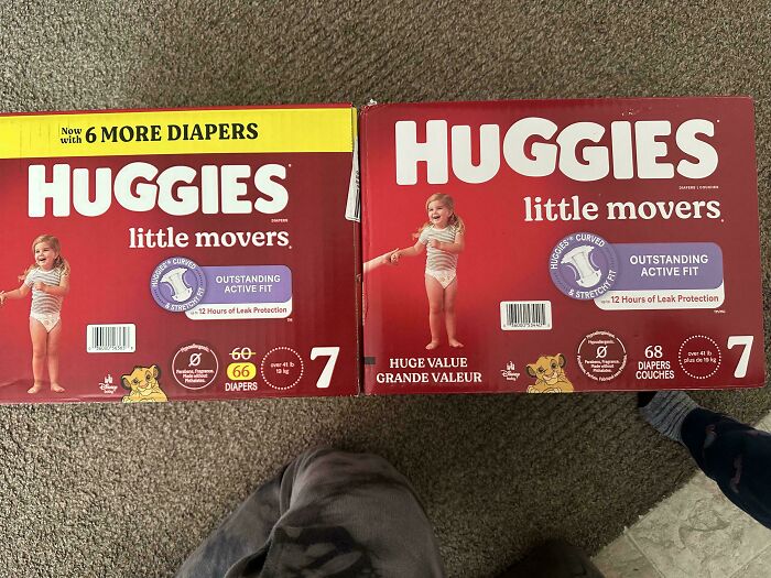 Two boxes of Huggies Little Movers diapers on the floor, representing parenting moments and dads doing their best.