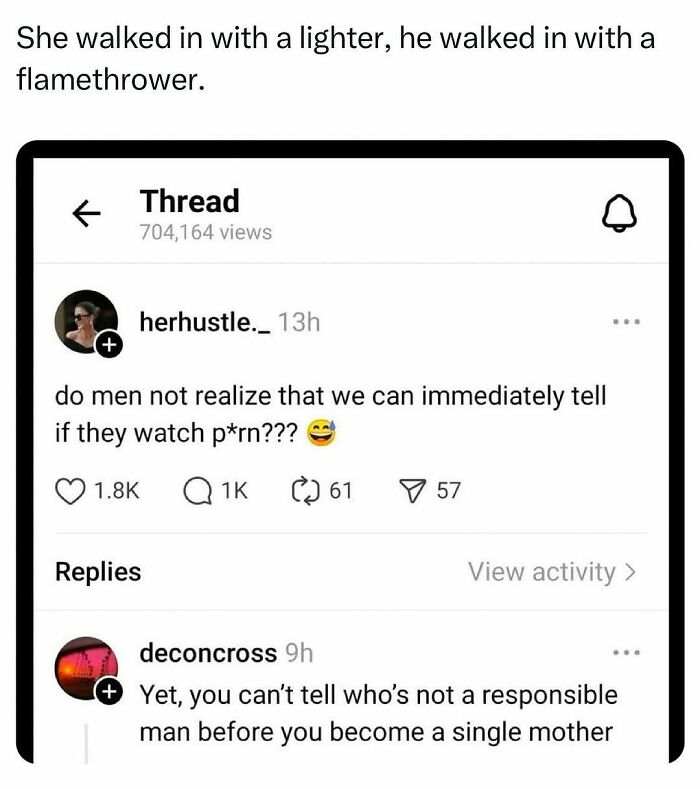 Humorous meme about men recognizing behaviors, depicting social media comments with witty observations.