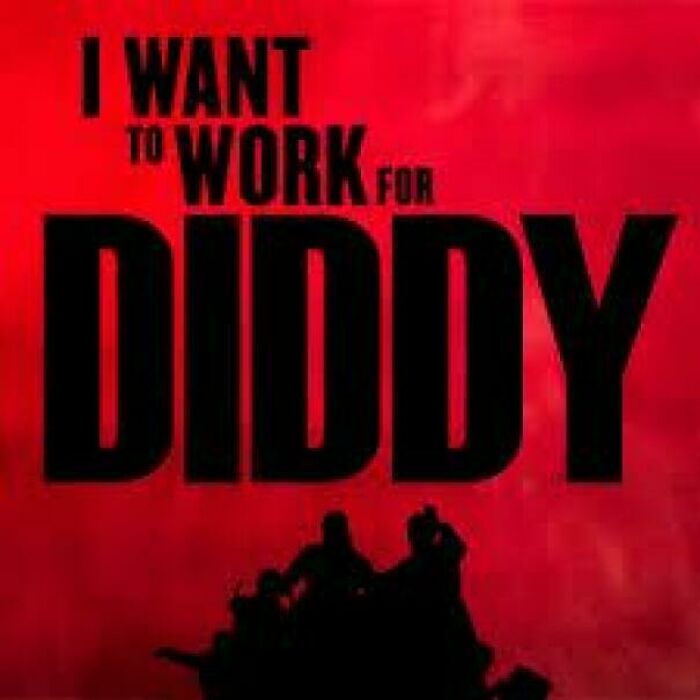 Text reading "I Want to Work for Diddy" on a red background related to aged bad predictions.