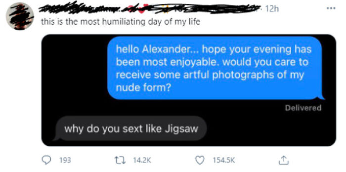 Text exchange showing humor with words used cleverly in conversation.