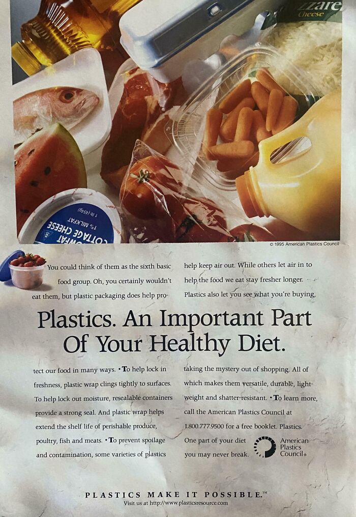 Plastic packaging promoting its role in preserving food freshness and preventing spoilage, highlighting health benefits.