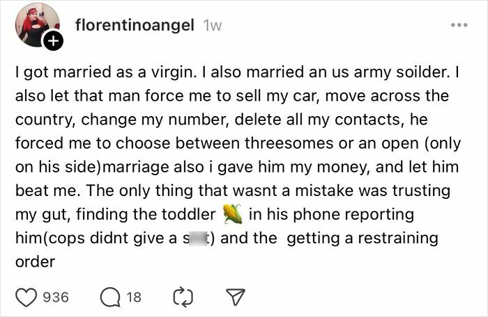 Instagram post sharing personal life mistakes to help others avoid them.