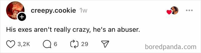 Social media post highlighting a common relationship mistake shared by women over 30, with engagement icons visible.