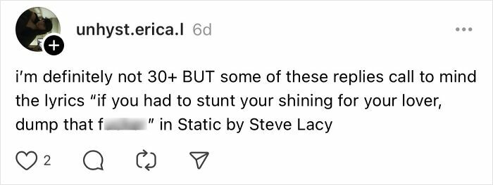 Social media post discussing mistakes and reflections inspired by Steve Lacy lyrics.