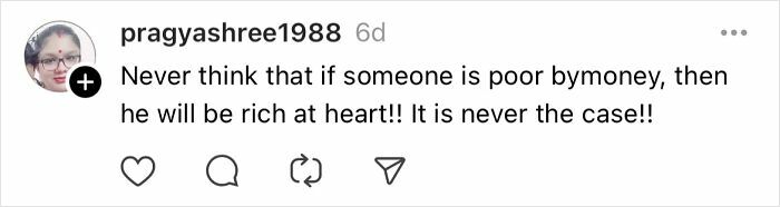 Instagram comment from user expressing a life lesson to avoid certain mistakes.