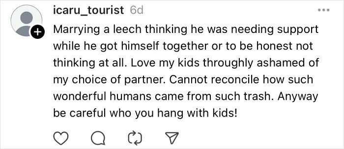 Instagram post about mistakes in partner choice, cautioning others on relationship decisions.