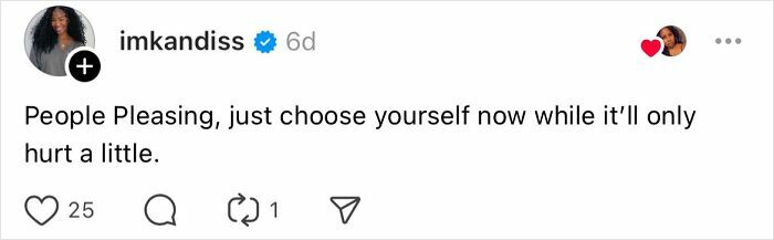 "Social media post highlighting mistakes women over 30 make, emphasizing self-prioritization over people pleasing."