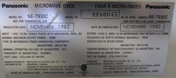 My 43 Years Old Microwave, Hoping To Last Another 40