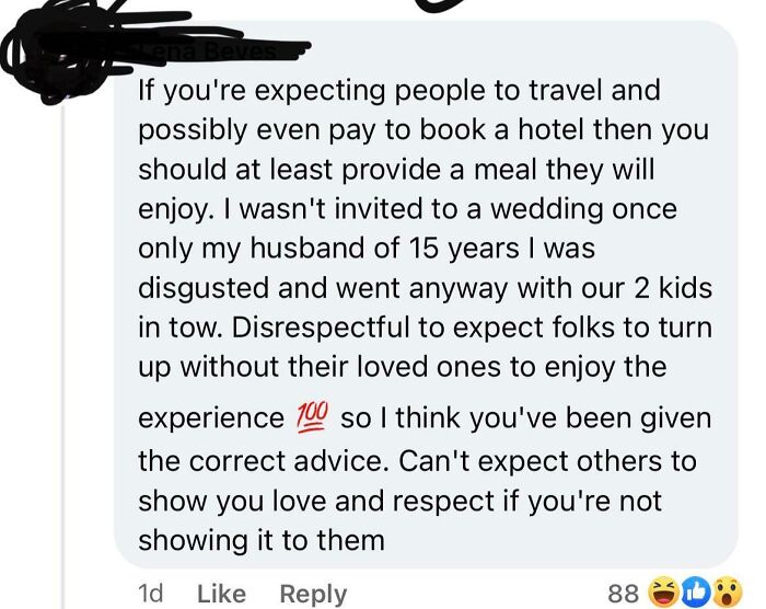 Comment on terrible wedding guests and etiquette expectations.