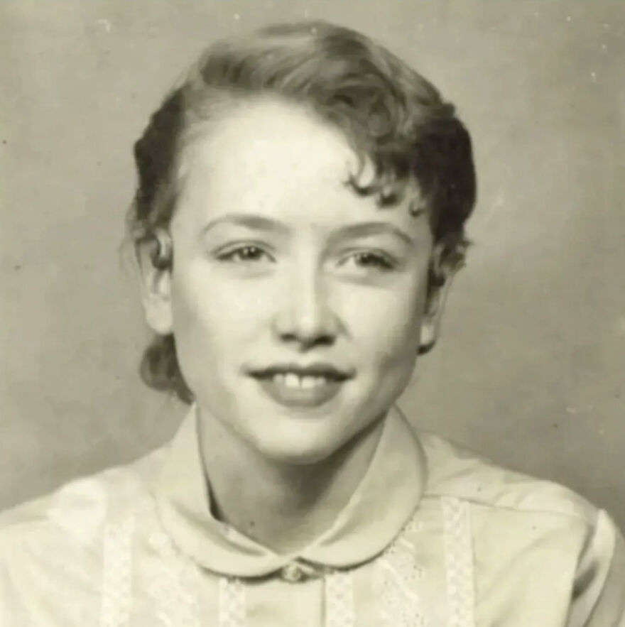 Young woman in a vintage black and white photo, representing historical moments not widely seen before.