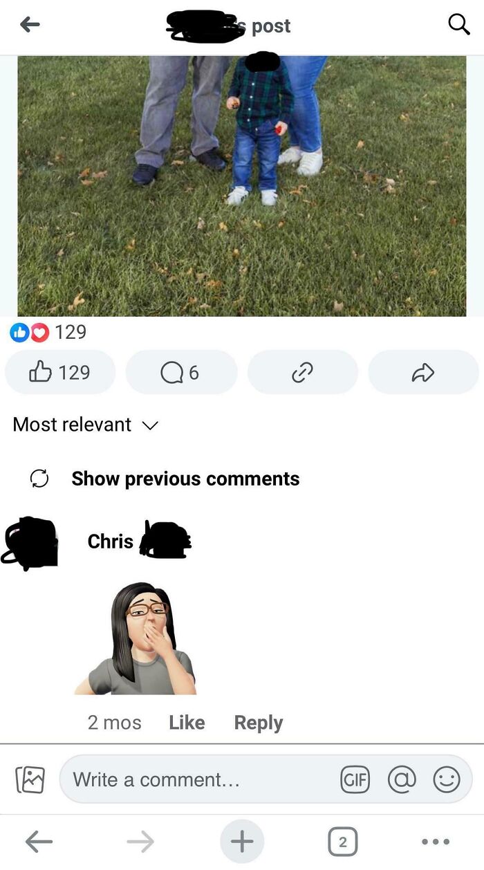 Boomers social media post showing incorrect photo sizing, with comments and emoji reactions below.