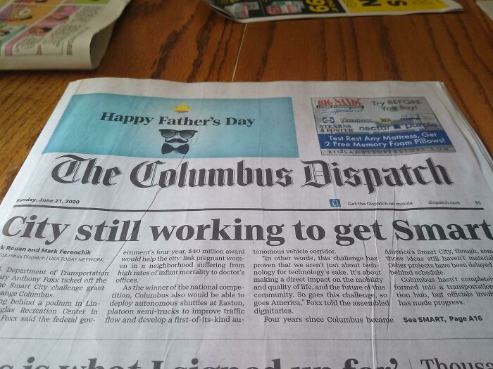 Newspaper with headline "City still working to get Smart," showcasing hilarious news headlines theme.