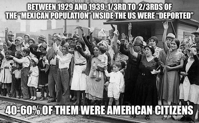 A historic crowd of Mexican descent facing deportation, highlighting issues of capitalism in America.