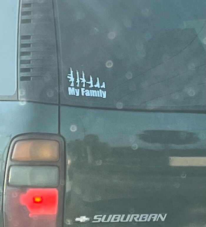 Chevy Suburban with unique family stickers, part of Florida-Wild-Moments series.