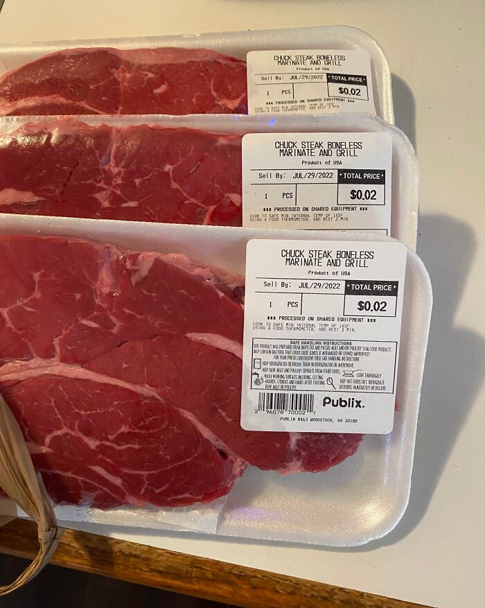 Cheap chuck steak packs at $0.02 each, showcasing grocery-shopping-hacks.