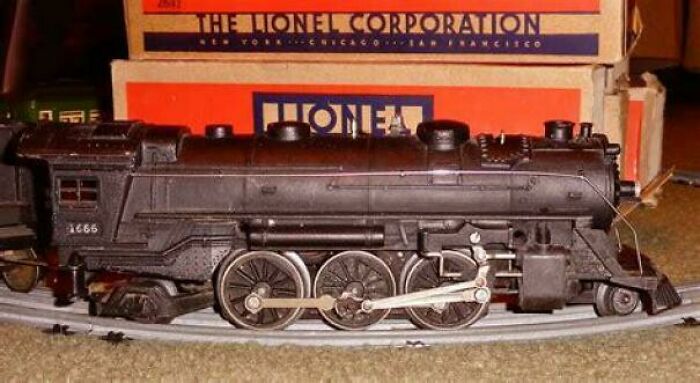 Vintage Lionel toy train set displayed with original packaging, evoking nostalgia.