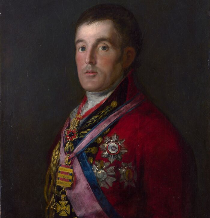 Portrait of a historical figure in a red military uniform with medals, symbolizing authority and confidence. Mic-Drop-Moments.