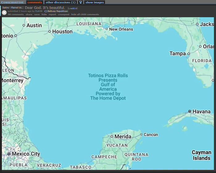 Map humorously labeled with brands, highlighting consumerism irony.