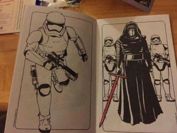 Poorly written and designed book with black and white sci-fi character drawings.