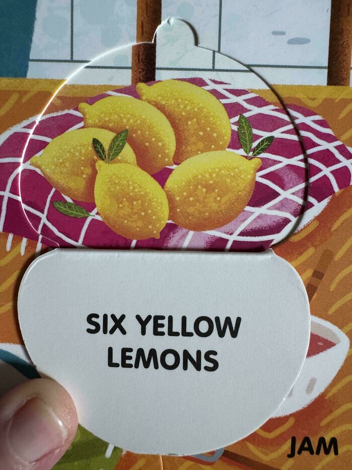 Poorly-designed book image showing "Six Yellow Lemons" text below an illustration of seven lemons.