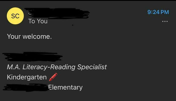 Email from a literacy-reading specialist with a grammar mistake, illustrating bad-infuriating-teachers.