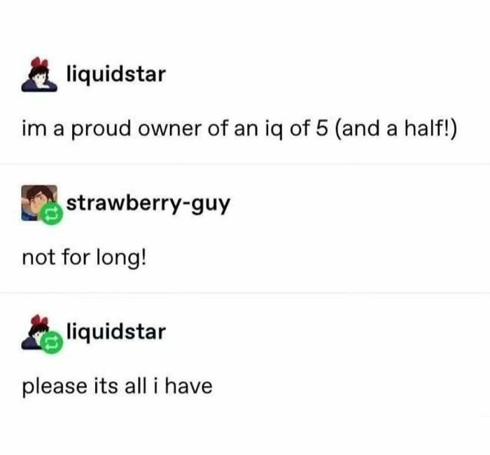 Funny Tumblr post exchange highlighting the humorous side of online conversations.