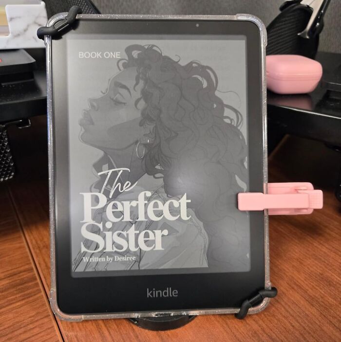 Kindle displaying "The Perfect Sister," potentially a best gift idea discussed on Reddit.