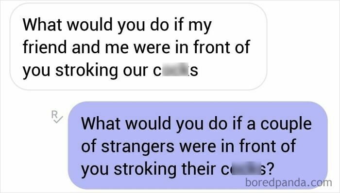 Screenshot of a woman responding to a creepy DM about inappropriate behavior.