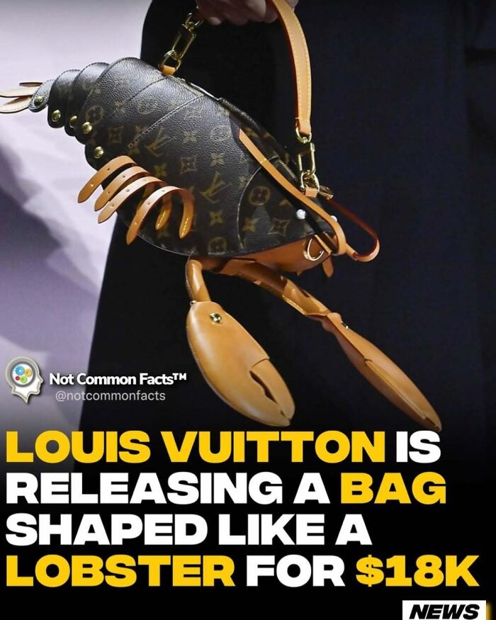 Louis Vuitton lobster-shaped bag held by a person, highlighting unique fashion for the curious.