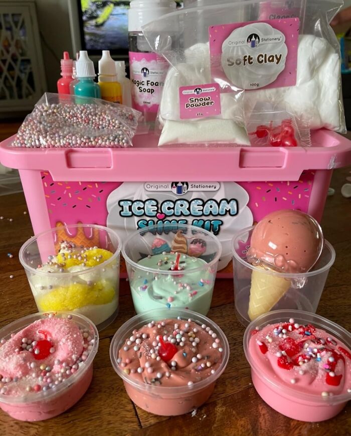Ice cream slime kit, a fun gift option for creative play, perfect choice for the fun aunt or uncle.