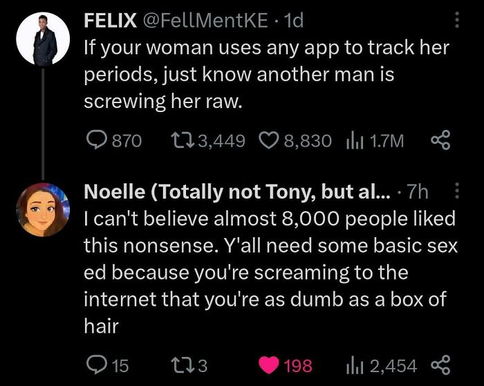 Two social media posts featuring clever comebacks, with humorous and sarcastic responses.