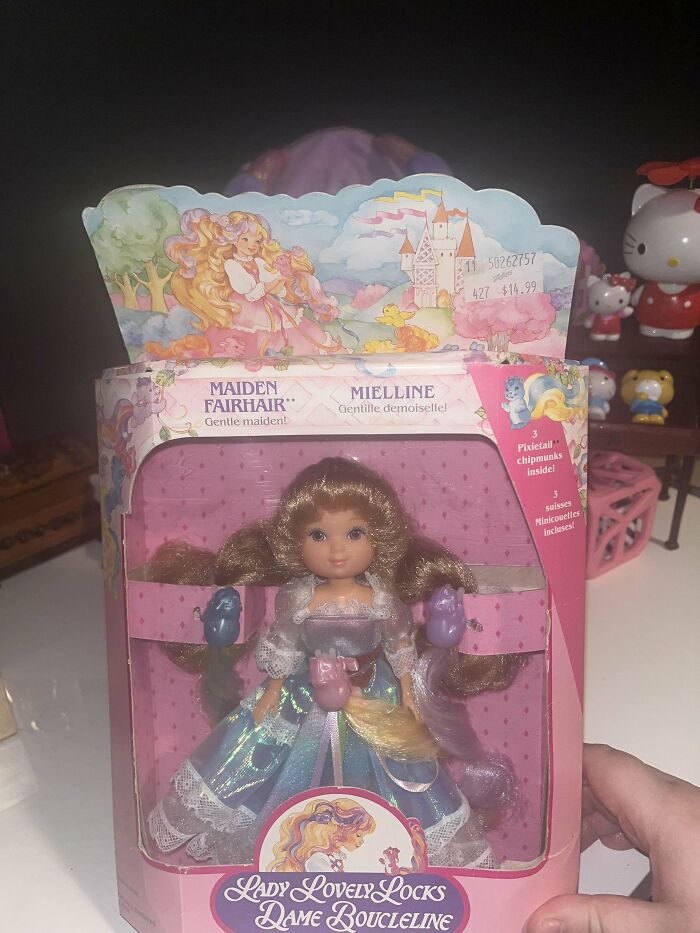 Vintage toy: Lady LovelyLocks doll in original packaging with colorful artwork.