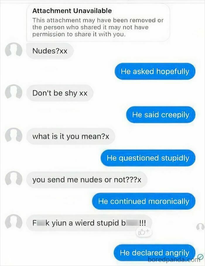 Creepy DMs screenshot showing unwanted and inappropriate messages in a conversation.