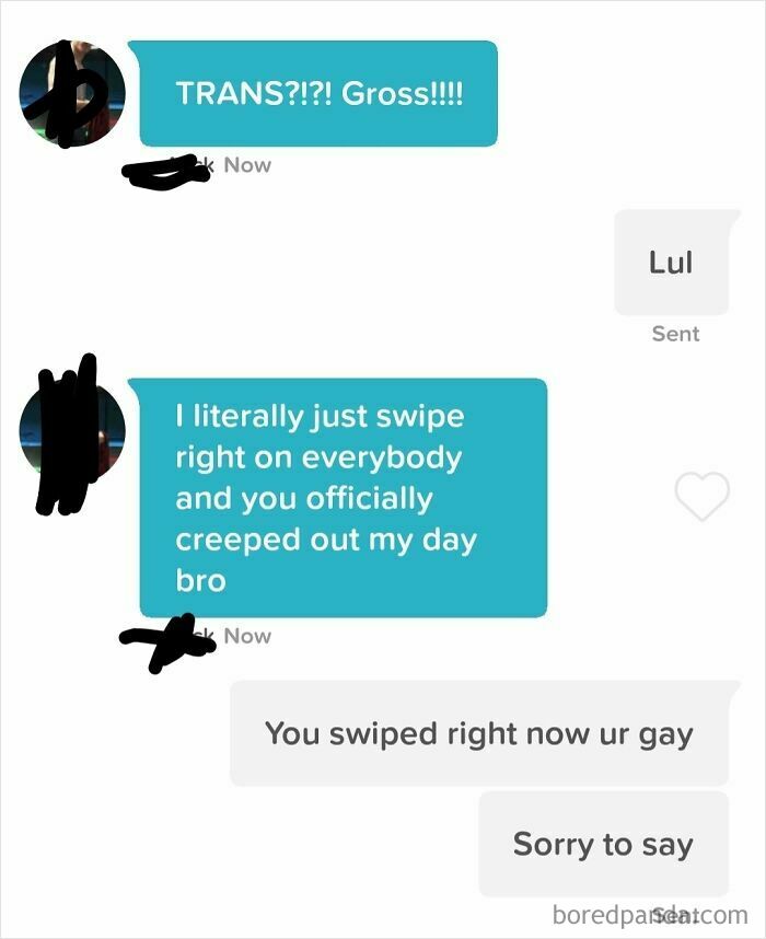 Screenshot of a chat conversation highlighting responses to creepy DMs.