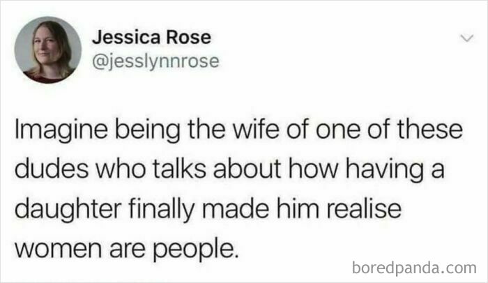 Social justice message on social media challenging perceptions about women's equality.