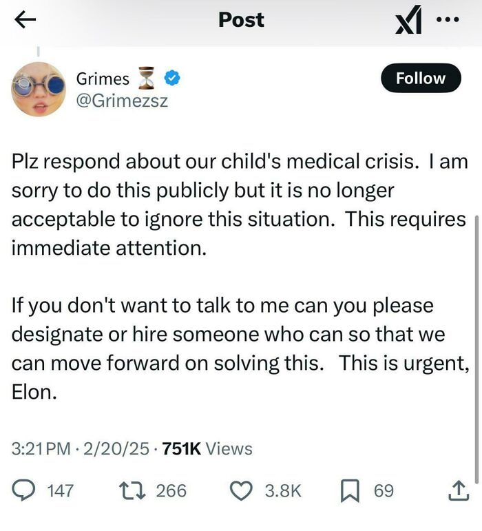 Tweet showing a public plea about a child's medical crisis, highlighting a need for urgent attention and resolution.
