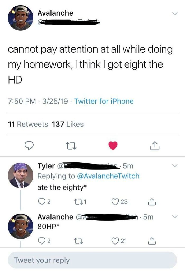 Twitter thread with ridiculous word spellings making grammar police cringe.