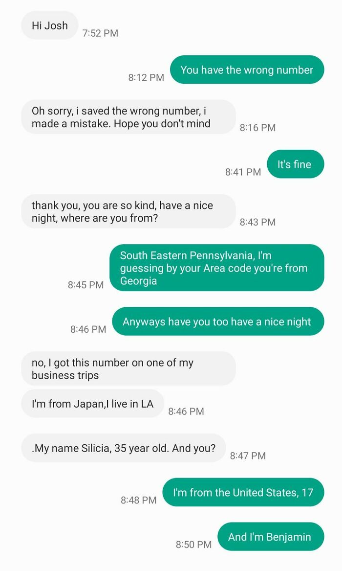 Text exchange highlighting a funny message sent to the wrong recipient.